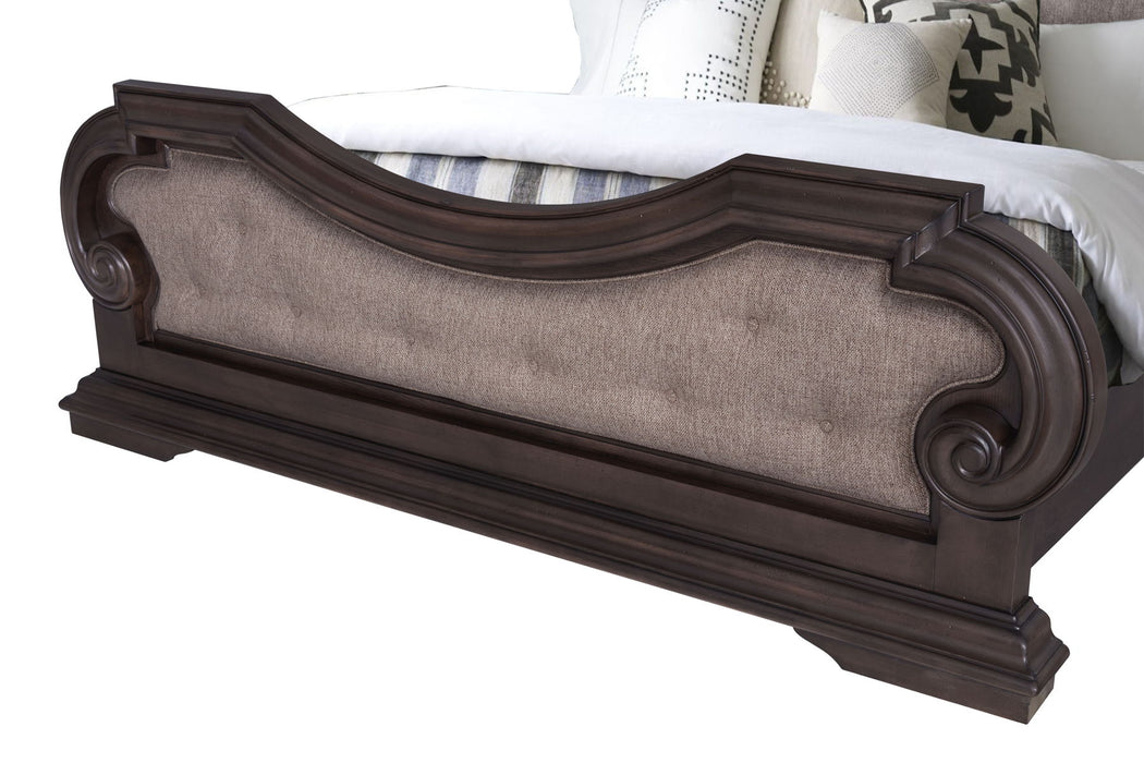 B00284 - Upholstered Bed - Brown