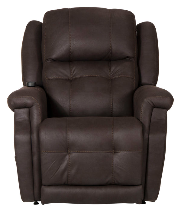 Haywood - Power Headrest Power Lift Lay Flat Recliner With Heat & Massage - Chocolate