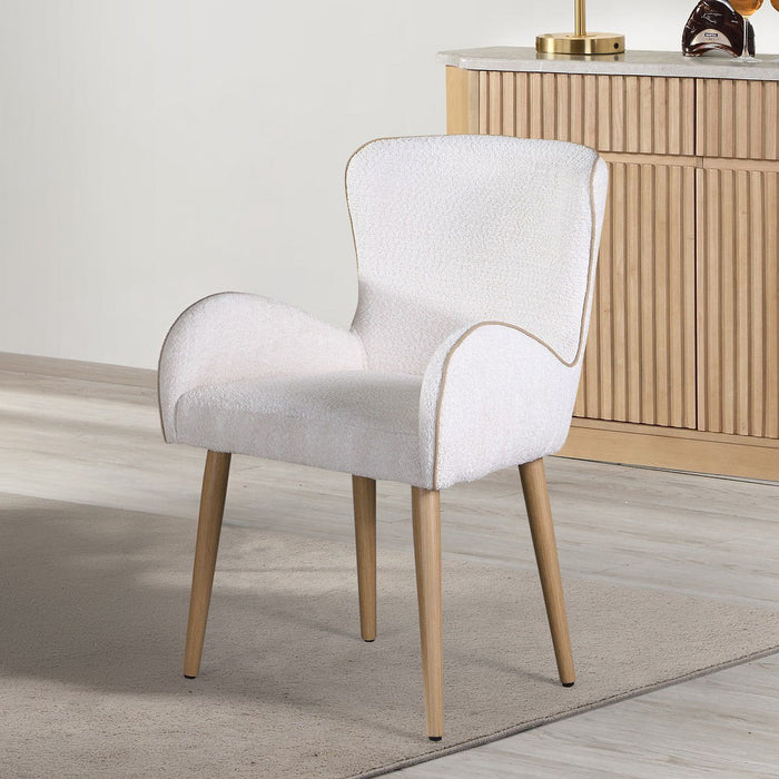 Adalynn - Side Chair Set of 2) - Beige Boucle & Oak
