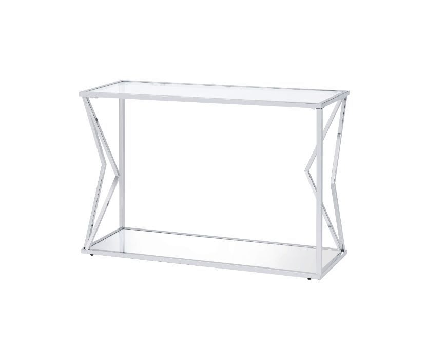 Virtue - Sofa Table - Clear Glass & Chrome