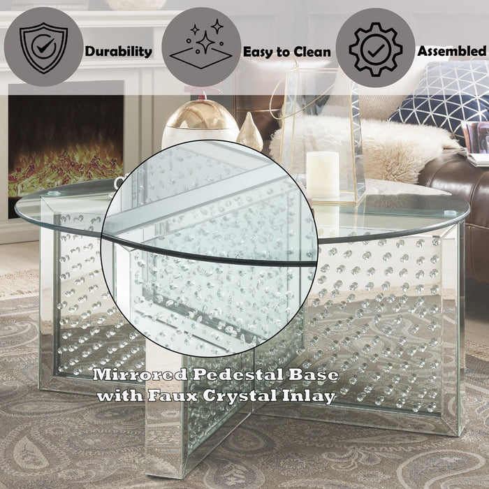 Nysa - Coffee Table - Mirrored & Faux Crystals