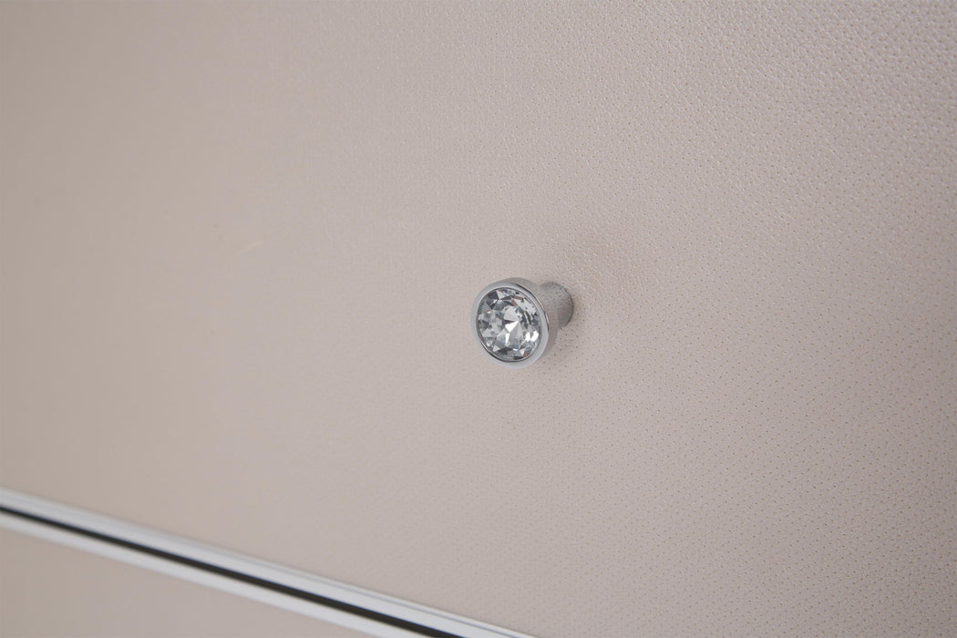 Glimmering Heights - Upholstered 5 Drawer Chest - Ivory