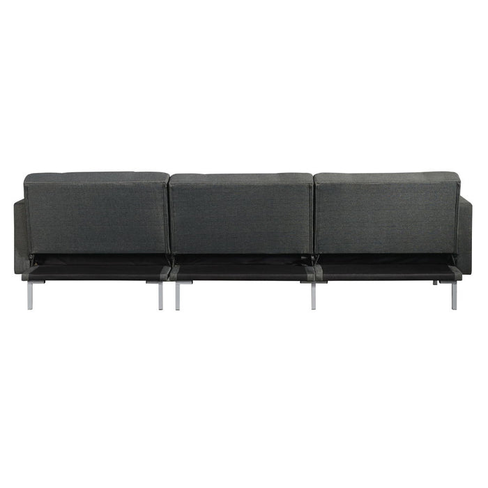 Duzzy - Sectional Sofa - Dark Gray Fabric