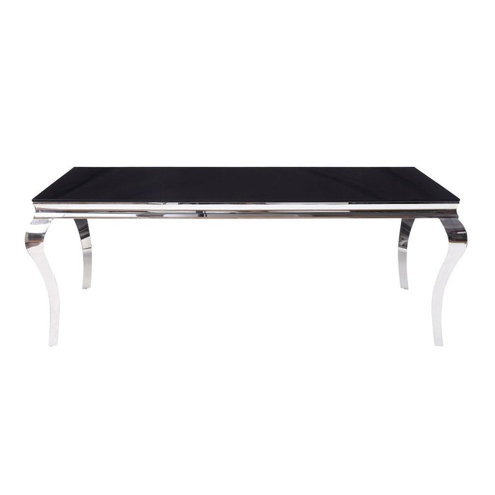Fabiola - Dining Table - Black Glass Top & Stainless Steel