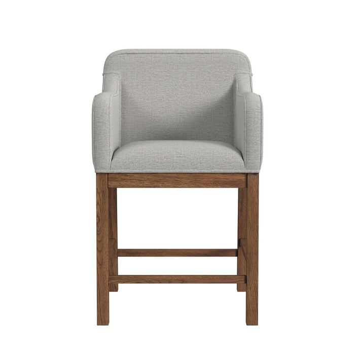 Glinda - Upholstered Fabric Counter Chair (Set of 2) - Brown / Light Gray