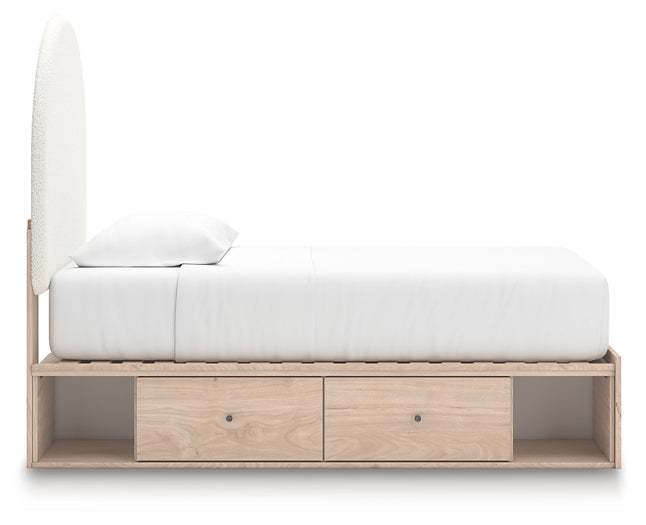 Arloster Twin Upholstered Panel Bed with Storage