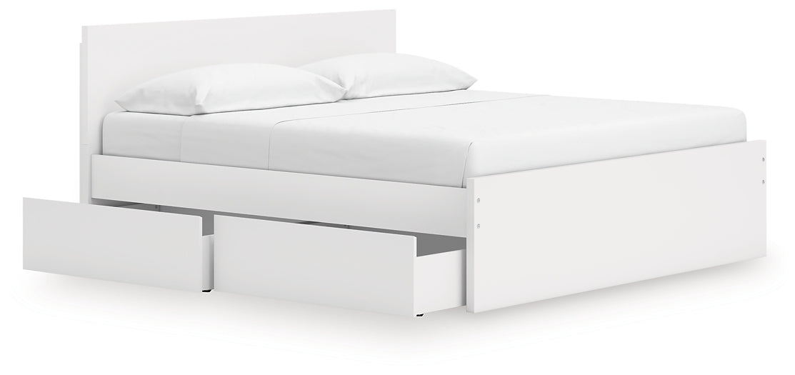Onita King Panel Platform Bed with 2 Side Storage