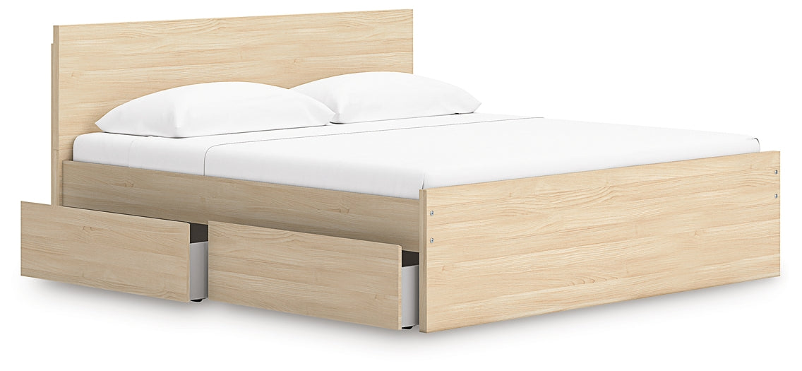 Onita King Panel Platform Bed with 1 Side Storage