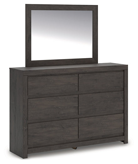 Fraluna Queen Panel Bed with Mirrored Dresser