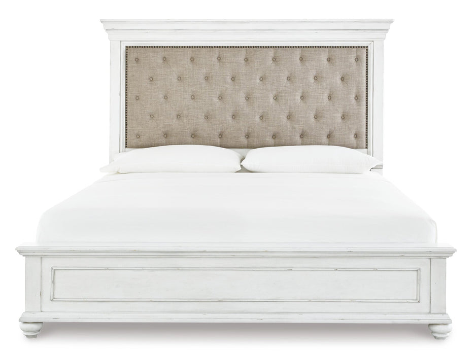 Kanwyn Queen Panel Bed with Mirrored Dresser, Chest and Nightstand