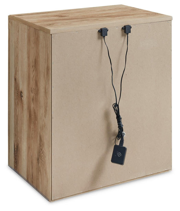 Hyanna Twin Panel Bed with 1 Side Storage, Dresser, Mirror, Chest and Nightstand