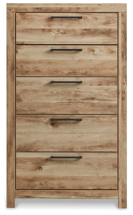 Hyanna Queen Panel Storage Bed with 2 Under Bed Storage Drawer, Dresser, Mirror, Chest and Nightstand