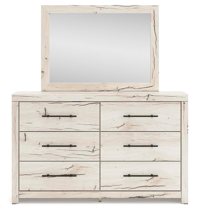Lawroy Queen Panel Bed with Storage, Dresser and Mirror