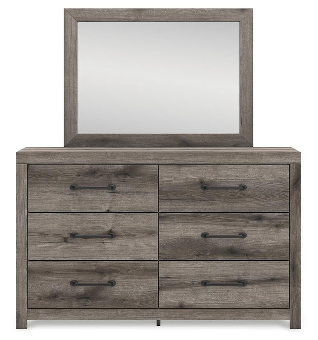 Graystorm King Panel Bed, Dresser, Mirror and Nightstand