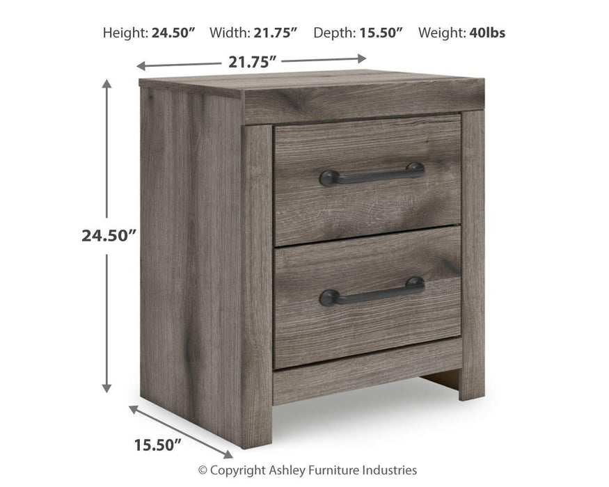 Graystorm Full Panel Storage Bed, Dresser, Mirror and Nightstand
