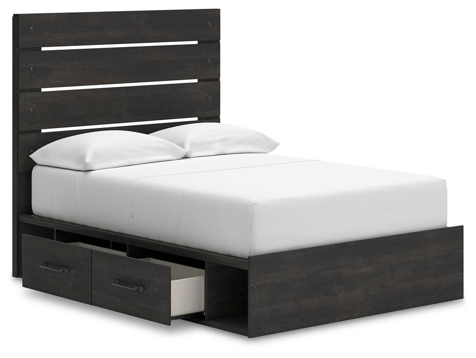 Hollivern Full Panel Storage Bed, Dresser, Mirror, Chest and Nightstand