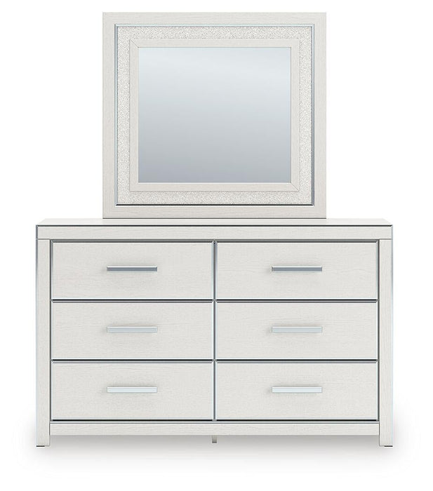 Zuraleus Queen Upholstered Panel Bed, Dresser, Mirror and Nightstand
