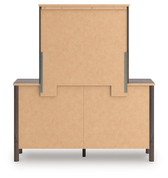 Pamytta King Upholstered Panel Bed, Dresser, Mirror and Nightstand