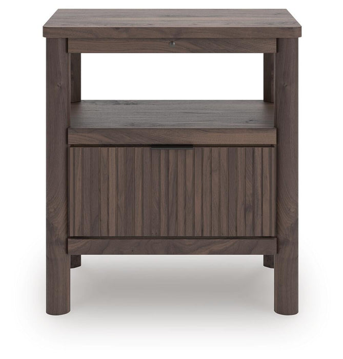 Pamytta Full Panel Platform Bed, Dresser, Mirror, Chest and Nightstand