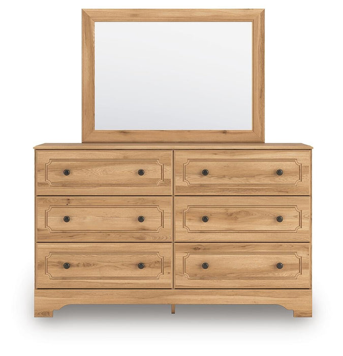 Aleaport Full Panel Bed with Mirrored Dresser