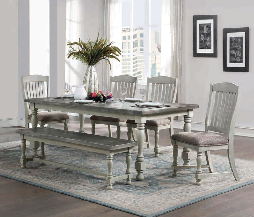 D00622 - 5 Piece Set (Dining Table And 4 Dining Chairs) - Gray