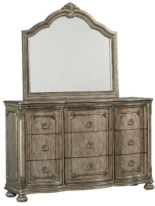 B02011 - 2 Piece Dresser And Mirror Set - Platinum
