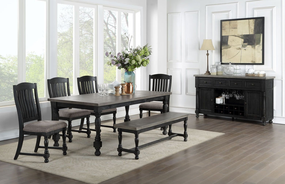 D00511 - 5 Piece Set (Dining Table And 4 Dining Chairs) - Gray / Black