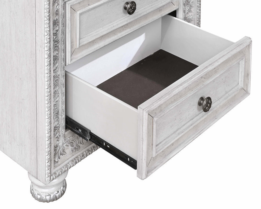 B00912 - Wood Nightstand - Frosted White
