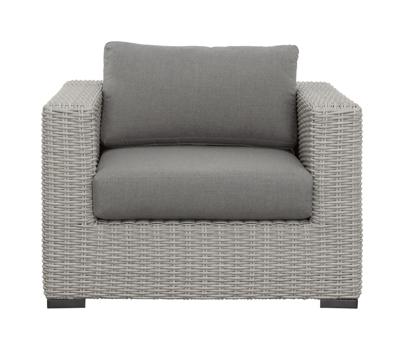 Blakley - Outdoor Lounge Chair (Set of 2) With Half-Round Wicker - Gray