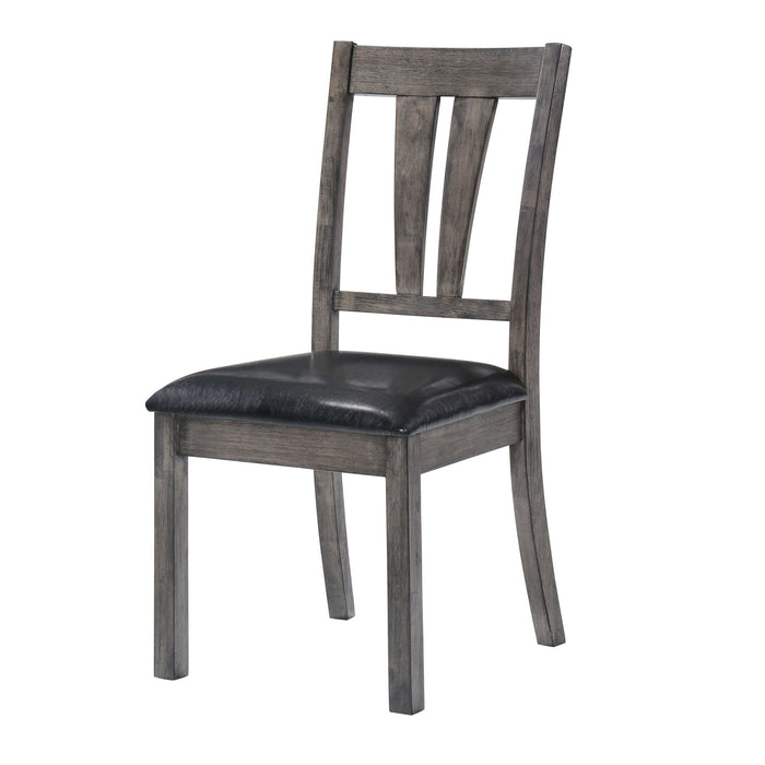 Nathan - Fan Back Chair With PU Seat (Set of 2) - Gray Oak