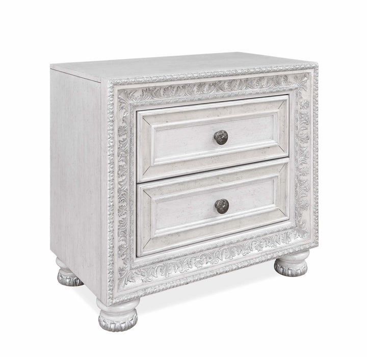 B00912 - Wood Nightstand - Frosted White